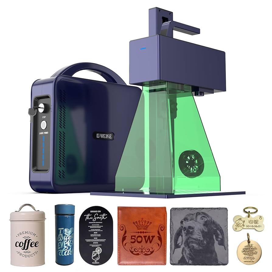 GWEIKE G2 Max 50W ファイバーレーザー　箱付き　レーザー彫刻 Amazon.com: GWEIKE G2 Max 50W Fiber Laser Engraver with 3D